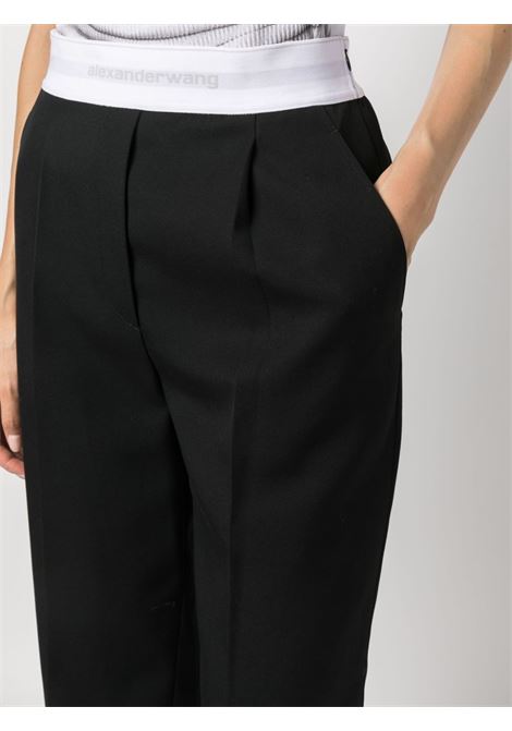 Black logo-waistband straight-leg trousers - women ALEXANDER WANG | 1WC3234079001